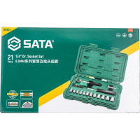 Набор торцевых головок SATA с принадлежностями, 1/4" 21 предмет 09521
