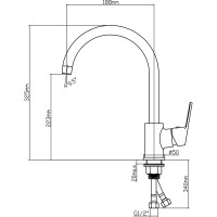 Смеситель для кухни LATUNO L10412, EAN 1600000797574