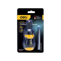 Двухсторонняя отвертка DELI с трещоткой, PH2+SL6 DL626010 (Cr-V, регулируемая длина 110-150мм, диаметр хвостовика 6мм) 98381