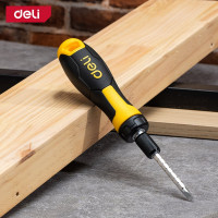 Двухсторонняя отвертка DELI DL626011 с трещоткой, PH2+SL6 180 мм 98383