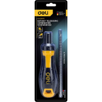 Двухсторонняя отвертка DELI DL626011 с трещоткой, PH2+SL6 180 мм 98383