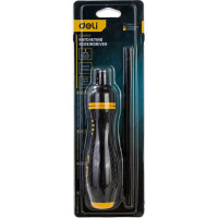 Двухсторонняя отвертка DELI DL626011 с трещоткой, PH2+SL6 180 мм 98383