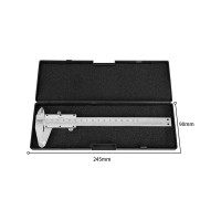 Штангенциркуль DELI 150мм DL92150 (Диапазон 0-150 мм, шаг 0,02мм, погрешность 0.08мм, углеродистая сталь, метрическая шкала, измеряет внутренний и внешний диаметры, глубину, шаг) 98297