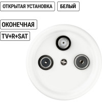 Розетка TDM ELECTRIC TV+R+ SAT оконечная белая Болонь SQ1820-0057