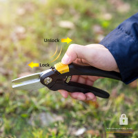 Секатор для цветов DELI DL580101 200 мм, сталь 55С, термообработаная поверхность, полипропиленовая ручка 98489