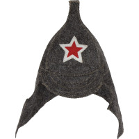 Модельная шапка Банная линия Буденовка темная 11-001