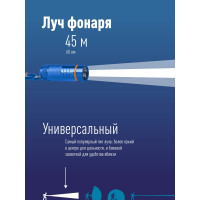 Фонарь брелок КОСМОС 1Вт LED/4xLR44 входят в комплект/корпус анодированный алюминий/карабин, KOC205B