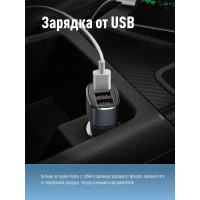 Ручной аккумуляторный фонарь КОСМОС 1Вт LED+5ВтCOB/линза/зум/Li-ion 18650 1000mAh/ABS-пластик/USB-шнур, KOS113Lit