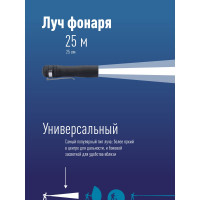 Ручной фонарь КОСМОС 0,5Вт LED/1xAA/ABS-пластик c каучуковым напылением/зажим для крепления, KOC120B