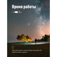 Ручной фонарь КОСМОС 0,5Вт LED/1xAA/ABS-пластик c каучуковым напылением/зажим для крепления, KOC120B