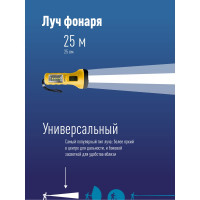 Ручной фонарь КОСМОС 0,5Вт LED+4SMD(1Вт)/1xAA/корпус ABS-пластик/ремешок ручной, KOC119B