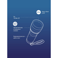 Ручной фонарь КОСМОС 1Вт LED/3xAAА/корпус алюминий/ремешок ручной, KOS109B