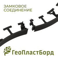 Садовый бордюр ГеоПластБорд  h 78 мм длина 8 метров + 32 колышка h 24 см цвет черный GPB78.08.32