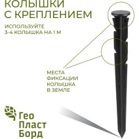 Садовый бордюр ГеоПластБорд  h 78 мм длина 8 метров + 32 колышка h 24 см цвет черный GPB78.08.32