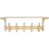 Полка с вешалкой Банная линия 5 двойных крючков, 60x35x25 см 12-521