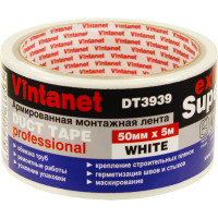 Монтажная армированная лента Vintanet DT3939 ЭКСТРА СУПЕР, белая, 50 мм х 5 м DT3939505W