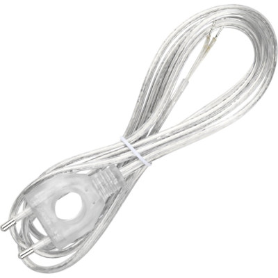 Шнур TDM ELECTRIC с плоской вилкой с вырезом ШУ04 ШВВП 2x0,75мм2 1,7 м. прозрачный SQ1305-0034