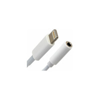 Переходник для наушников SONNEN с iPhone LIGHTNING на AUX MINI JACK 3.5 мм, 0,1 м, белый 513565