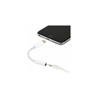 Переходник для наушников SONNEN с iPhone LIGHTNING на AUX MINI JACK 3.5 мм, 0,1 м, белый 513565