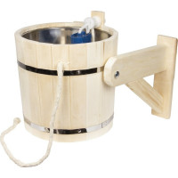 Обливное устройство Банная линия Русский душ 15 л, с переливом, с нержавеющей вставкой, липа 12-469