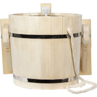 Обливное устройство Банная линия Русский душ 15 л, с переливом, с нержавеющей вставкой, липа 12-469