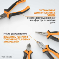 Набор шарнирно-губцевого инструмента WIEDERKRAFT 3 предмета WDK-PHL368