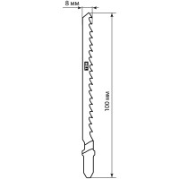 Пилки для лобзика по дереву TDM ELECTRIC HCS, 75х4 мм, чистый рез, T101D, упаковка 2 штуки, серия "Рубин", арт. SQ1089-0206