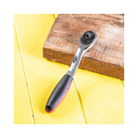 Ключ-трещотка DELI dl2324 1/4" 150 мм, двухкомпонентная рукоять, 72 зуба, шестерня Cr-Mo, быстросъемная 104465