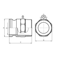 Полипропиленовый камлок ГРОССИС тип F 1 1/4" 0431758