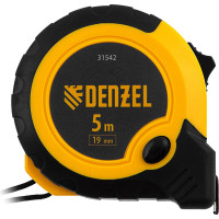Рулетка Denzel 5 м, 19 мм, двухкомпонентный корпус, кнопка-пауза 31542