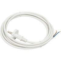 Сетевой шнур Мастер Тока ПВСбм, 2x0,75, белый, 10А, без заземления 3м, вк СШ0033