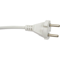 Сетевой шнур Мастер Тока ПВСбм, 2x0,75, белый, 10А, без заземления 3м, вк СШ0033