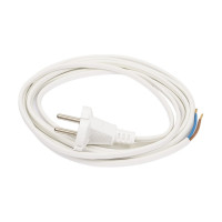 Сетевой шнур Мастер Тока ШВВПбм 2x0.75 белый, 6А, без заземления, 3м, вк СШ0037