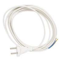 Сетевой шнур Мастер Тока ШВВПбм 2x0.75 белый, 6А, без заземления, 3м, вк СШ0037