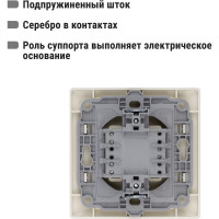 Выключатель слоновая кость 2 клавишный TDM ELECTRIC 10А, серия "Ильмень" SQ1823-0102
