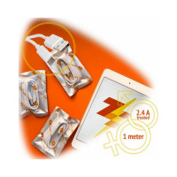 Кабель для смартфонов ZeepDeep OneLove type-c, 2.4A, FastCharging, 1м, white 795264