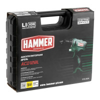 Аккумуляторная бесщеточная дрель Hammer ACD12BL 12В 2x2Ач LilON 10мм 0-400/0-1400об/мин 40Нм в кейсе 14281 824163