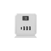 Удлинитель ROCKETSOCKET BiCube Extended 6 Euro 16A, 4 USB 3A+C с блоком 5В/3.1А, кабель 1,5 м  цвет белый GNS5003