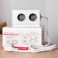 Удлинитель ROCKETSOCKET BiCube Extended 6 Euro 16A, 4 USB 3A+C с блоком 5В/3.1А, кабель 1,5 м  цвет белый GNS5003