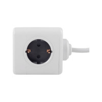 Удлинитель ROCKETSOCKET Cube Extended 4 Euro 16A, 2 USB A с блоком 5В/2.1А, кабель 1,5 м  цвет серый GNS1404