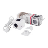 Удлинитель ROCKETSOCKET Cube Extended 4 Euro 16A, 2 USB A с блоком 5В/2.1А, кабель 1,5 м  цвет серый GNS1404