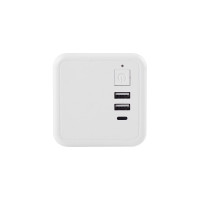 Удлинитель ROCKETSOCKET Cube Extended 4 Euro 16A, 3 USB 2A+C с блоком 5В/3.0А, кабель 1,5 м  цвет серый GNS1405