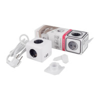 Удлинитель ROCKETSOCKET Cube Extended 4 Euro 16A, 3 USB 2A+C с блоком 5В/3.0А, кабель 1,5 м  цвет серый GNS1405