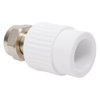 Муфта с накидной гайкой и латунной втулкой КОНТУР PPR D20-1/2 011224020100