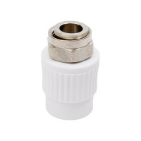 Муфта с накидной гайкой и латунной втулкой КОНТУР PPR D20-1/2 011224020100