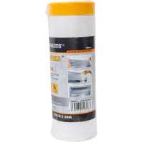 Пленка укрывная защитная с малярной лентой Washi Tape 1.5х30 м Rollingdog 80261