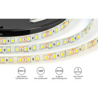 Светодиодная лента OGM 12В, 9,6Вт/м, smd2835, 120д/м, ip65, 7лм/чип, подложка 8мм, 5м, 4000к. / LSE-260