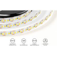 Светодиодная лента OGM 12В, 14,4Вт/м, smd2835, 180д/м, ip20, 19лм/чип, подложка 10мм, 5м, 3000к. / LSE-262