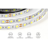 Светодиодная лента OGM 12в, 14,4вт/м, smd5050, 60д/м, ip20, 600лм/м, подложка 10мм, 5м, 6500к. / LSE-270