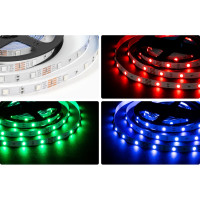 Светодиодная лента OGM 12В, 7,2Вт/м, smd5050, 30д/м, ip20, подложка 10мм, 5м, rgb. / LSE-280